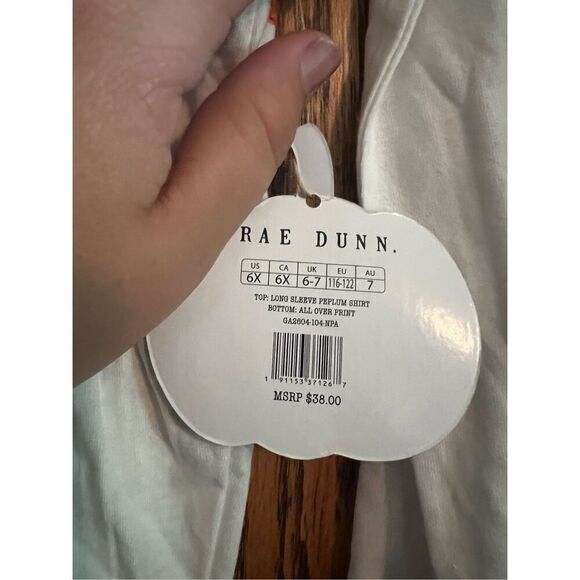 Rae Dunn Trick Or Treat! Fall Girls Set Kids Size 6X NEW WITH FLAWS - Picture 6 of 10